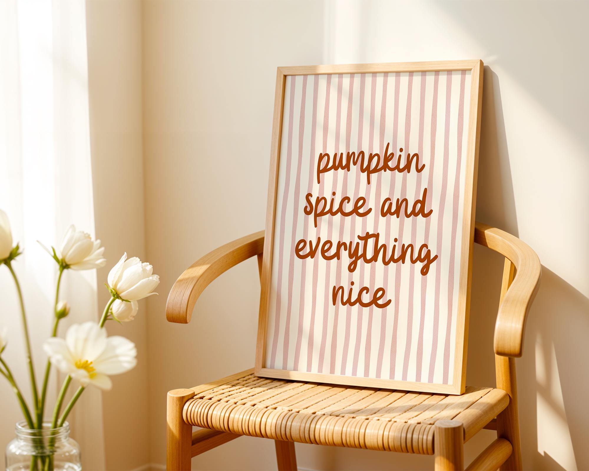 Pumpkin Spice Wall Art, Fall Print, Cute Pumpkin Poster, Retro Autumn Artwork, Cozy Coffee Art for Fall Kitchen Decor, DIGITAL DOWNLOAD