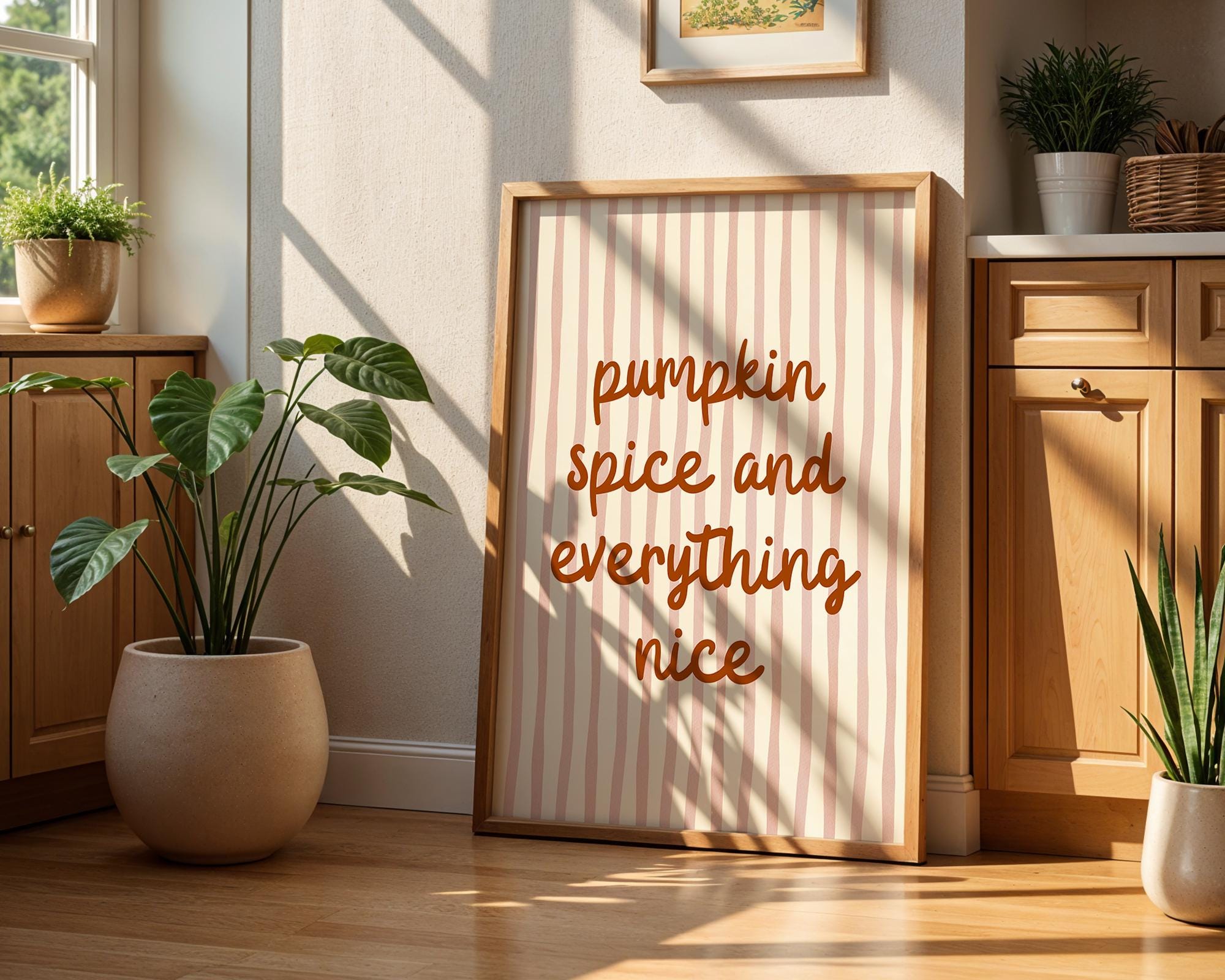 Pumpkin Spice Wall Art, Fall Print, Cute Pumpkin Poster, Retro Autumn Artwork, Cozy Coffee Art for Fall Kitchen Decor, DIGITAL DOWNLOAD