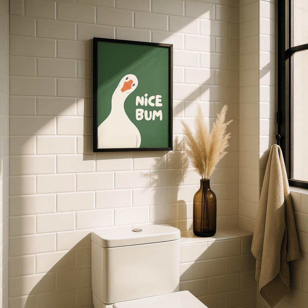 Funny Bathroom Wall Art Set of 3, Nice Bum Goose Print, Take a Seat Peach Poster, Shower Karaoke Tickets, Quirky Toilet Decor, DIGITAL