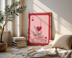 What If It All Works Out Trendy Wall Art Print, Retro Playing Card, Pink & Red Preppy Poster, Printable Ace of Hearts, Pink Dorm Room Decor