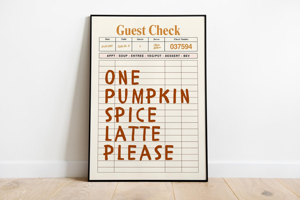 Autumn Ticket Print Set of 3, Fall Guest check poster, Pumpkin spice fall decor, Trendy Autumn Poster, Cozy Fall Decor, DIGITAL DOWNLOAD