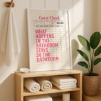 Funny Pink Bathroom Set of 3 Prints Ticket Bathroom Wall Art Trendy Bathroom Prints Sweet Cheeks Poster Bathroom Wall Art Nice Bum DIGITAL