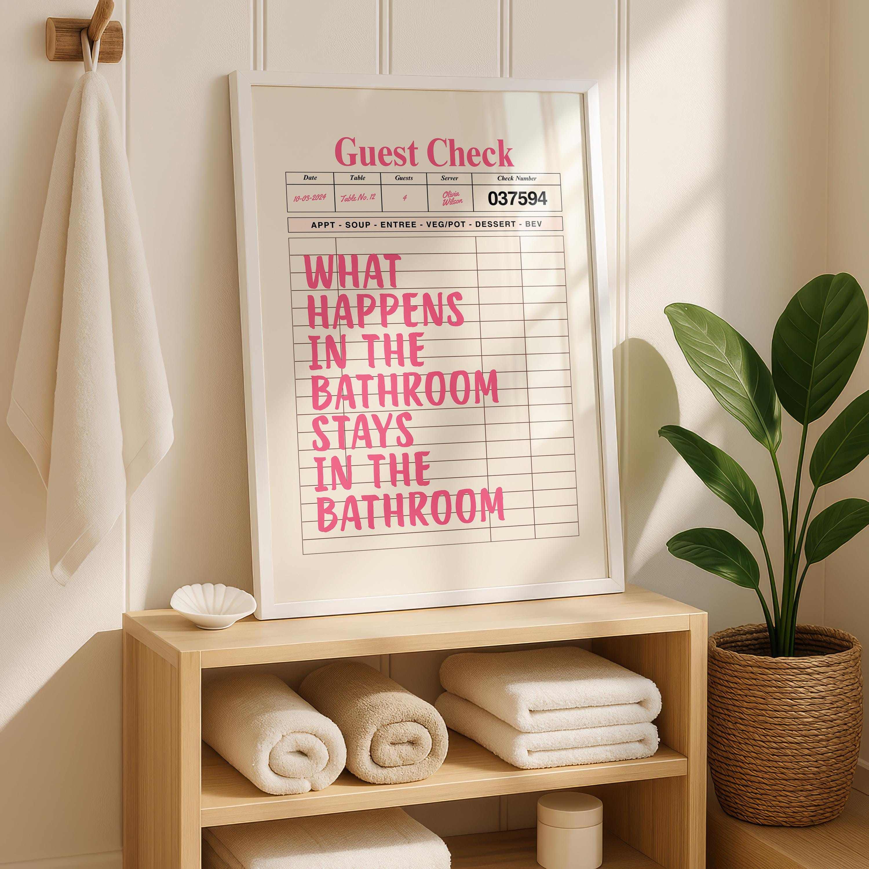 Funny Pink Bathroom Set of 3 Prints Ticket Bathroom Wall Art Trendy Bathroom Prints Sweet Cheeks Poster Bathroom Wall Art Nice Bum DIGITAL