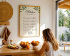 Kitchen Rules Sign, Funny Kitchen Wall Art, Farmhouse Kitchen Quote Print, Rustic Cooking Poster, Modern Kitchen Wall Decor DIGITAL DOWNLOAD