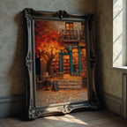 Autumn Bookstore Print Cozy Fall Bookshop Print Autumn Reading Art Print Halloween Bookshop Pinkoween Booklover Gift DIGITAL DOWNLOAD