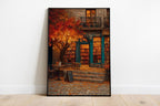 Autumn Bookstore Print Cozy Fall Bookshop Print Autumn Reading Art Print Halloween Bookshop Pinkoween Booklover Gift DIGITAL DOWNLOAD