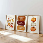 Autumn Wall Art Bundle Set of 12, Fall Prints, Pumpkin Spice Latte Decor, Cozy Ghost Halloween Posters, Autumn Market DIGITAL DOWNLOAD