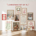 Christmas Wall Art Bundle Set of 15, Holiday Prints Pack, Vintage Christmas Decor, Farmhouse Winter Poster Set, Neutral Xmas Prints, DIGITAL