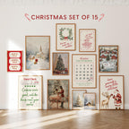 Christmas Wall Art Bundle Set of 15, Holiday Prints Pack, Vintage Christmas Decor, Farmhouse Winter Poster Set, Neutral Xmas Prints, DIGITAL