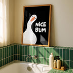 Nice Bum Cute Bathroom Wall Art Funny Bathroom Print Trendy Minimalist Cute Decor black Funny Bathroom Wall Art Print Silly Goose Print