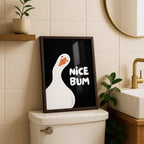 Nice Bum Cute Bathroom Wall Art Funny Bathroom Print Trendy Minimalist Cute Decor black Funny Bathroom Wall Art Print Silly Goose Print