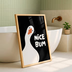 Nice Bum Cute Bathroom Wall Art Funny Bathroom Print Trendy Minimalist Cute Decor black Funny Bathroom Wall Art Print Silly Goose Print