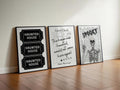 Haunted House Ticket Stub Print, Spooky Newspaper Wall Art, Trendy Guest Check Poster, Skeleton Halloween Decor Gothic Printable Set DIGITAL