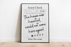 Haunted House Ticket Stub Print, Spooky Newspaper Wall Art, Trendy Guest Check Poster, Skeleton Halloween Decor Gothic Printable Set DIGITAL