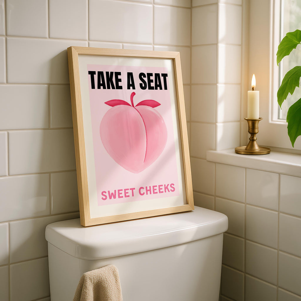 Funny Bathroom Wall Art Set of 6, Pink Restroom Prints, Quirky Toilet Posters, Cute Bathroom Decor, Playful Shower Karaoke Printable Bundle