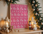 Fa La La Christmas Wall Art, Pink Holiday Printable, Modern Xmas Typography Poster, Festive Holiday Decor, Cute Merry Christmas DIGITAL