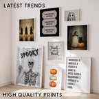 Halloween Wall Art Set of 18, Spooky Printable Decor, Haunted House Poster Bundle, Ghost Pumpkin Witch Prints, Fall Home Decoration DIGITAL