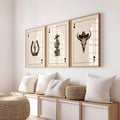 Rustic Western Wall Art Set of 3 Prints, Cowboy Bull Skull Cactus Horseshoe Decor, Country Farmhouse Ranch Style Poster, DIGITAL DOWNLOAD