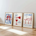 Wine Bar Wall Art Print, Happy Hour Poster, Cocktail Glass Decor, Cheers Cin Cin Printable Kitchen Dining Room Drink Quote Artwork DIGITAL
