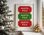 Christmas Wall Art Set of 3, Santa Cookie Note Print, Holiday Countdown Calendar Poster, North Pole Ticket Christmas Decor, DIGITAL DOWNLOAD