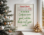 Christmas Wall Art Set of 3, Santa Cookie Note Print, Holiday Countdown Calendar Poster, North Pole Ticket Christmas Decor, DIGITAL DOWNLOAD