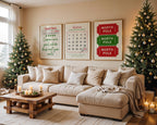 Christmas Wall Art Set of 3, Santa Cookie Note Print, Holiday Countdown Calendar Poster, North Pole Ticket Christmas Decor, DIGITAL DOWNLOAD