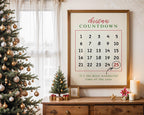 Christmas Countdown Wall Art, Holiday Calendar Printable, Festive Advent Poster, Modern Xmas Wall Decor, Winter Christmas Decoration DIGITAL