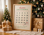 Christmas Countdown Wall Art, Holiday Calendar Printable, Festive Advent Poster, Modern Xmas Wall Decor, Winter Christmas Decoration DIGITAL