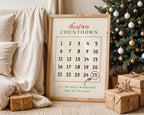 Christmas Countdown Wall Art, Holiday Calendar Printable, Festive Advent Poster, Modern Xmas Wall Decor, Winter Christmas Decoration DIGITAL