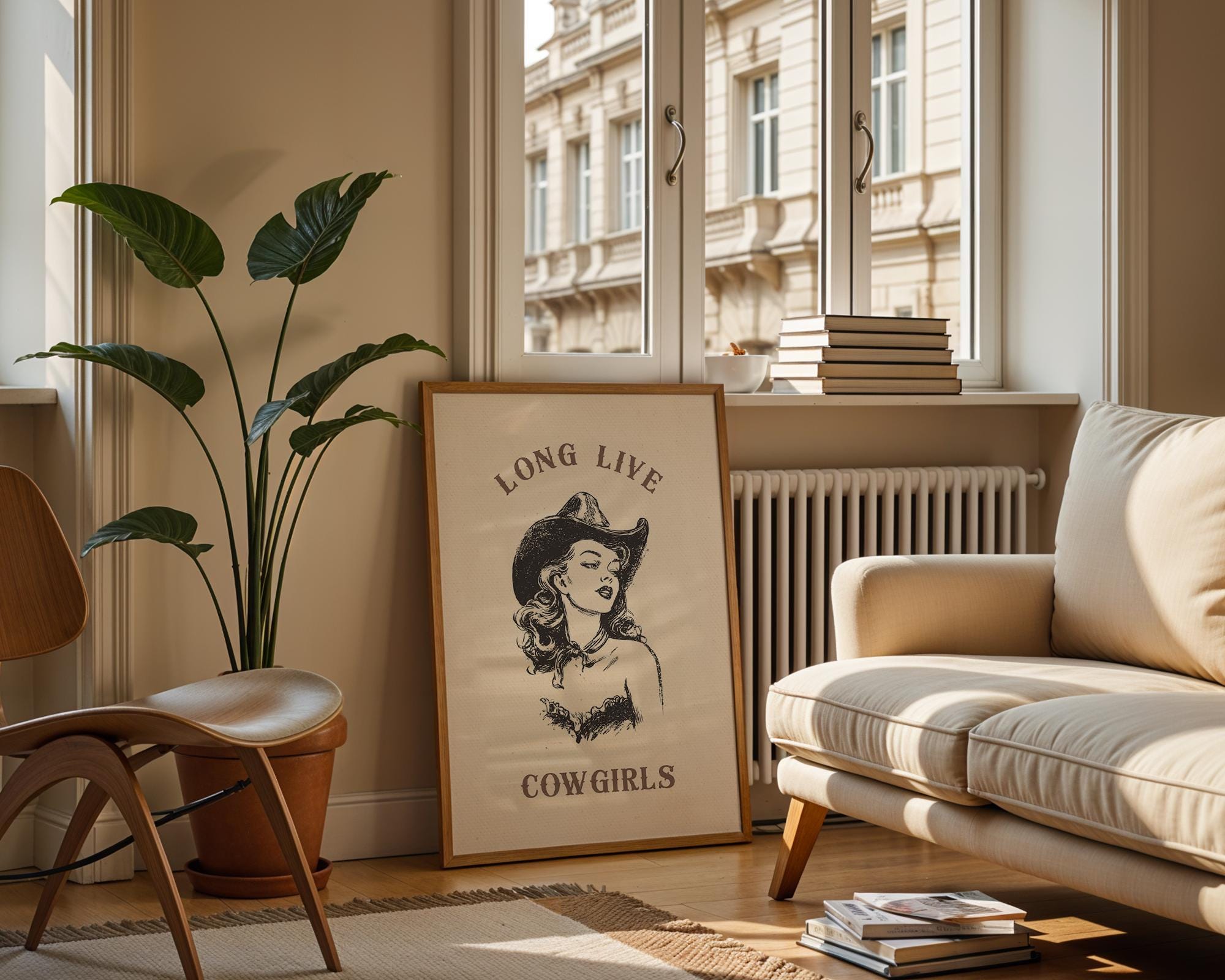 Long Live Cowgirls Wall Art Print, Western Cowgirl Poster, Rustic Farmhouse Rodeo Decor, Vintage Country Boho Digital Wall Art Gift