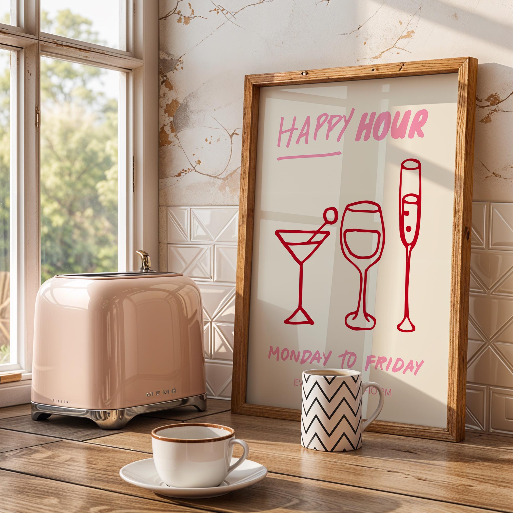 Cin Cin Cheers Wall Art Set of 3 Prints, Pink Happy Hour Cocktail Poster, Pasta Lover Club Italian Food Print, Modern Kitchen Decor DIGITAL