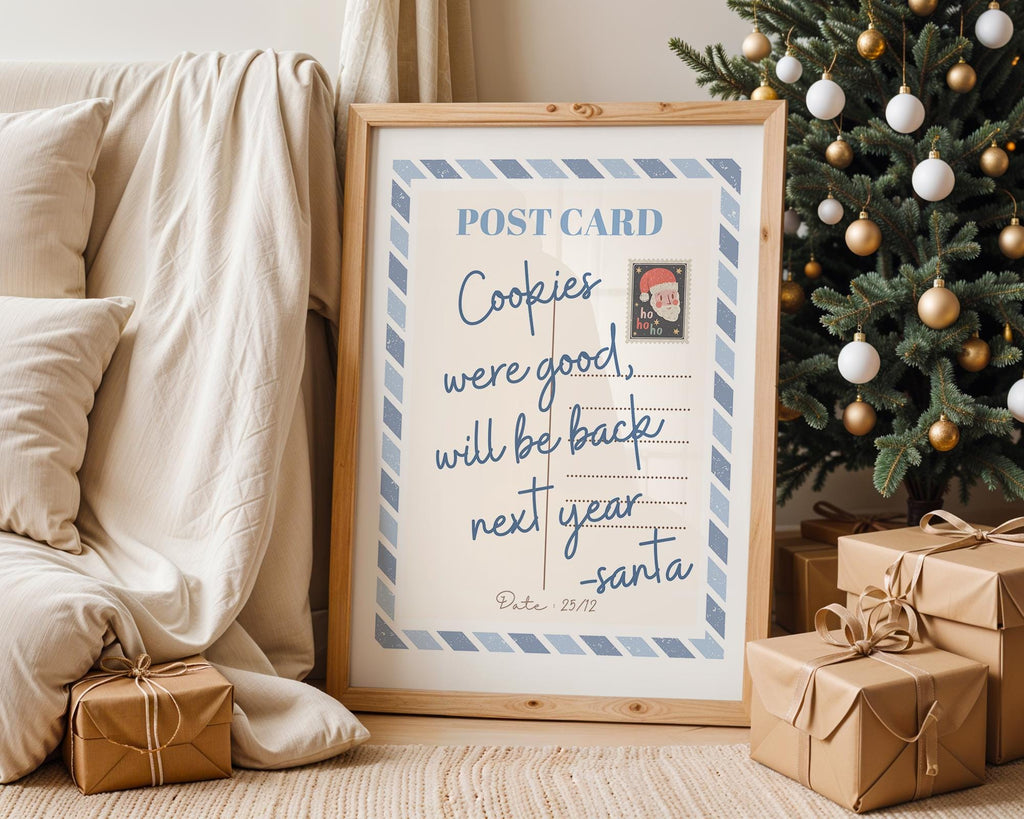 Christmas Wall Art Set of 12, Blue Holiday Prints, Minimalist Xmas Decor Bundle, Winter Printable Wall Art, Modern Christmas Posters DIGITAL