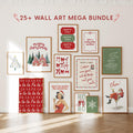 Christmas Wall Art Mega Bundle 25+ Prints, Holiday Poster Set, Retro Xmas Printable Decor, Festive Digital Download, Christmas Gift Bundle