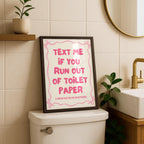 Funny Bathroom Wall Art Set of 6, Pink Restroom Prints, Quirky Toilet Posters, Cute Bathroom Decor, Playful Shower Karaoke Printable Bundle