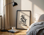 Born to Be Wild Cowboy Wall Art, Western Horse Rider Print, Rustic Rodeo Poster, Vintage Country Farmhouse Digital Wall Decor Gift