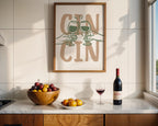 Cin Cin Kitchen Wall Art, Wine Print Set, Cheers Poster, Modern Minimalist Bar Decor, Green Beige Dining Room Printable, DIGITAL DOWNLOAD