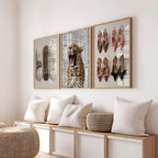 Leopard Fashion Wall Art Set, Chic Bow Heels Print, Martini Glass Poster Trio, Modern Glam Gallery Wall Decor, Stylish Bedroom Print DIGITAL