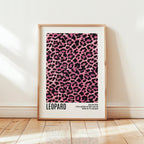 Pink Leopard Print Poster, Modern Fashion Wall Art, Glam Animal Pattern Typography Print, Contemporary Chic Decor Digital Download