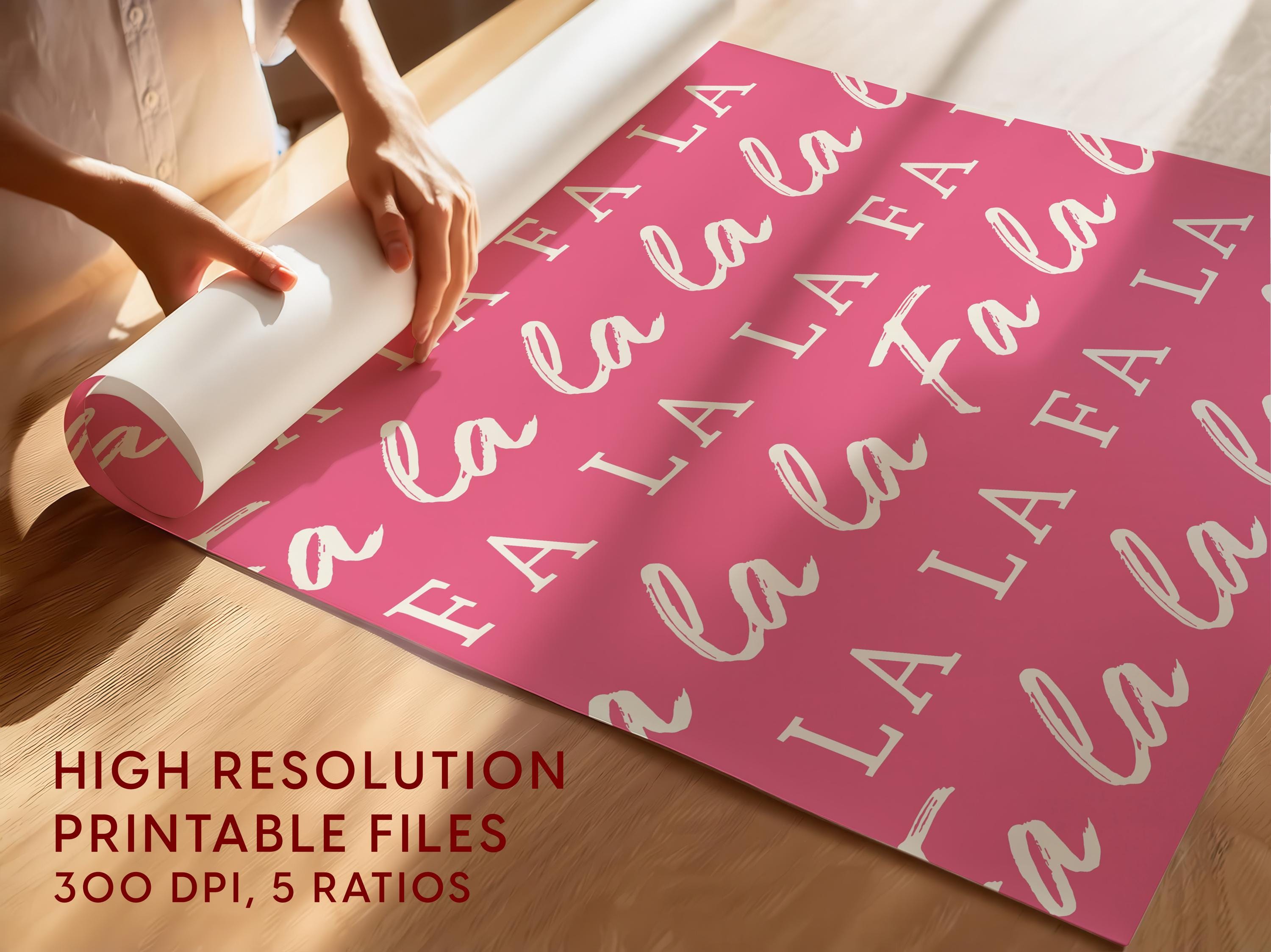 Fa La La Christmas Wall Art, Pink Holiday Printable, Modern Xmas Typography Poster, Festive Holiday Decor, Cute Merry Christmas DIGITAL