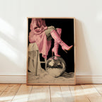 Pink Boots Disco Ball Art Print, Fashion Wall Art, Glam Decor Poster, Chic Feminine Artwork, Luxury Style Gift for Her, DIGITAL DOWNLOAD