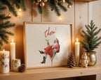 Retro Christmas Santa Cheers Print, Funny Holiday Wall Art, Mid Century Cocktail Santa Poster, Festive Bar Decor, Vintage Christmas Gift
