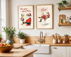 Eat Drink and Be Merry Print, Retro Santa Claus Christmas Poster, Funny Holiday Wall Art, Vintage Bar Decor, Festive Gift, DIGITAL DOWNLOAD
