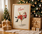Retro Christmas Bar Art Set of 6, Vintage Santa Cocktail Prints, Holiday Wall Decor, Festive Drink Posters, Xmas Bar Cart Bundle, DIGITAL