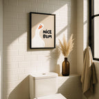 Nice Bum Cute Bathroom Wall Art Funny Bathroom Print Trendy Minimalist Cute Decor beige Funny Bathroom Wall Art Print Silly Goose Print