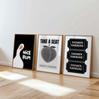 Funny Bathroom Wall Art Set of 6, Black and White Bathroom Prints, Modern Quote Posters, Minimalist Toilet Decor, DIGITAL DOWNLOAD