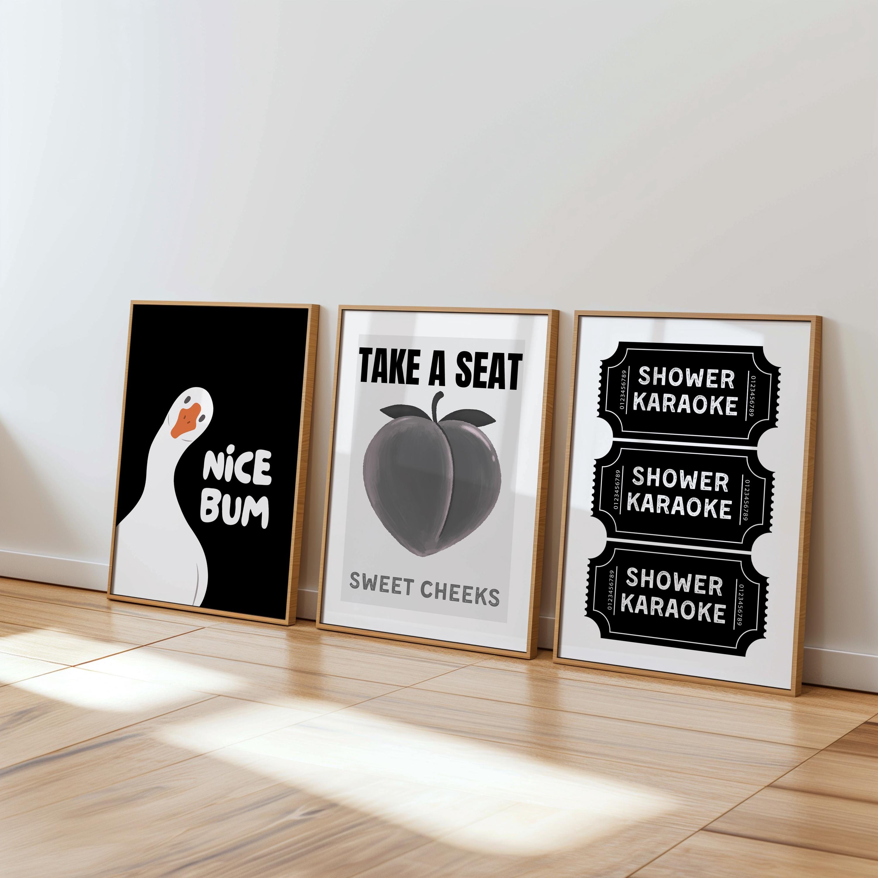Funny Bathroom Wall Art Set of 6, Black and White Bathroom Prints, Modern Quote Posters, Minimalist Toilet Decor, DIGITAL DOWNLOAD