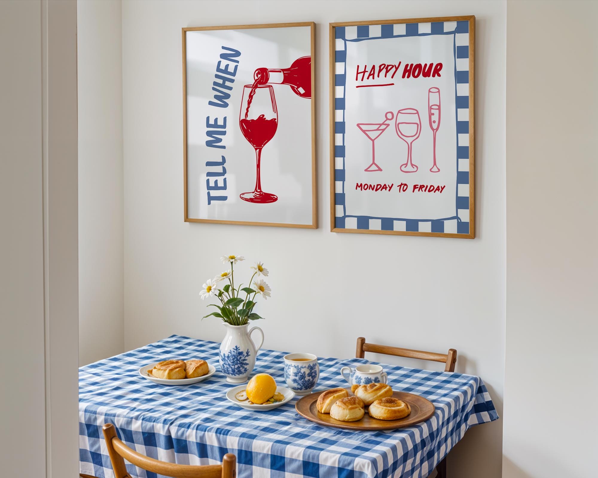 Italian Kitchen Wall Art Set of 6, Pasta Lover Prints, Wine Bar Decor, Buon Appetito Art, Happy Hour Posters, La Dolce Vita Kitchen Gallery