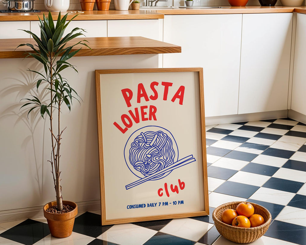Kitchen Print Set, Food Wall Art Set of 3, Retro Happy Hour Digital Prints, Pasta Club Gallery Wall Set, Wine & Dine Trendy Wall Art