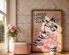 Set Of 3 Coffee Lover Club Wall Art, Retro Coffee Poster, Coffee Cart Print, Coffee Station Decor, Coffee Lover Gift, Coffee Bar Print Art