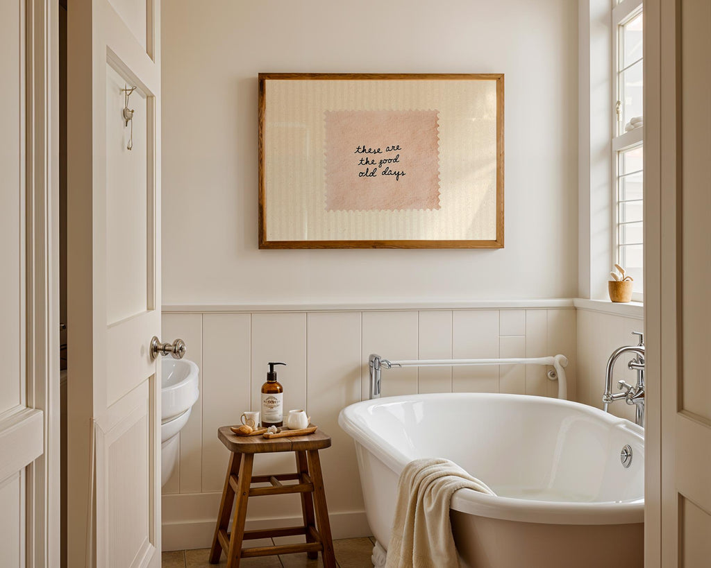 These Are The Good Old Days Print, Minimal Handwritten Quote Wall Art, Neutral Aesthetic Poster, Vintage Paper Typography Digital Download